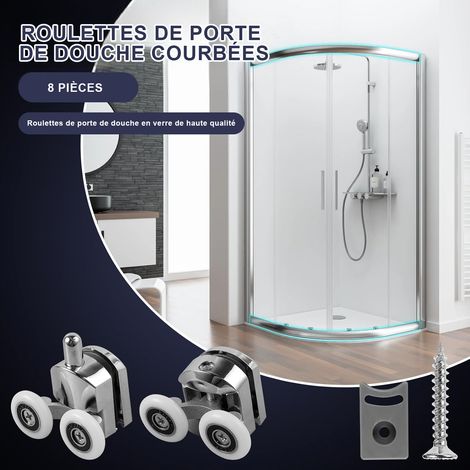 8 rulli per porta doccia scorrevole, rullo per porta doccia scorrevole in lega di zinco da 23 mm di diametro per bagno (1/5)