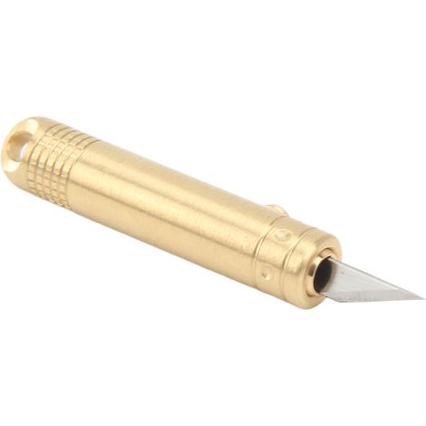 Miniatur-Teleskopmesser aus Messing, kleines EDC-Selbstverteidigungsmesser mit Schlüsselring, ideal zum Öffnen von Versandkartons. (1/4)