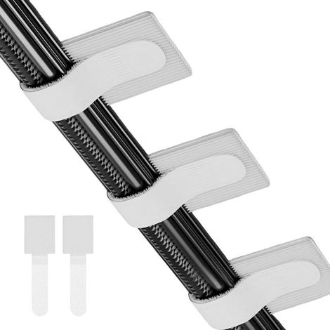 (blanc) Lot de 50 attaches autocollantes pour gestion des câbles sous le bureau avec boucles réglables, installation sans perçage pour PC TV (1/5)