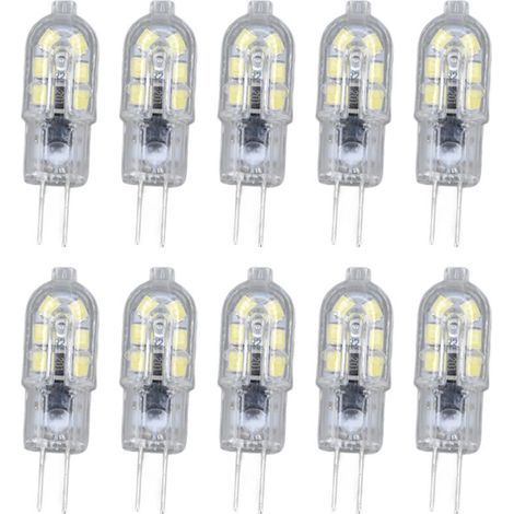 10er-Pack G4 2835 LED-Lampen, klar, 220 V, Steckernetzteil, für Wohnmobile, Schränke, Gartenbeleuchtung, 2700 K warmweiß (1/5)