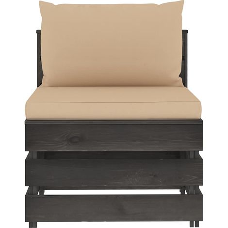 Maison Exclusive - Modulares Mittelsofa mit Kissen Grau Imprägnie (1/5)