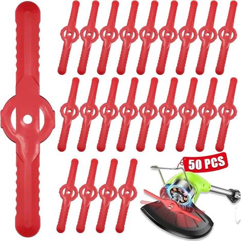Lot de 50 lames de rechange pour tête de coupe-bordures en plastique (1/5)