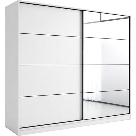 Guardaroba 2 Ante Torello, Armadio Camera da Letto 5 Ripiani, Appendiabiti, 2 Ante, 180x190h cm Bianco