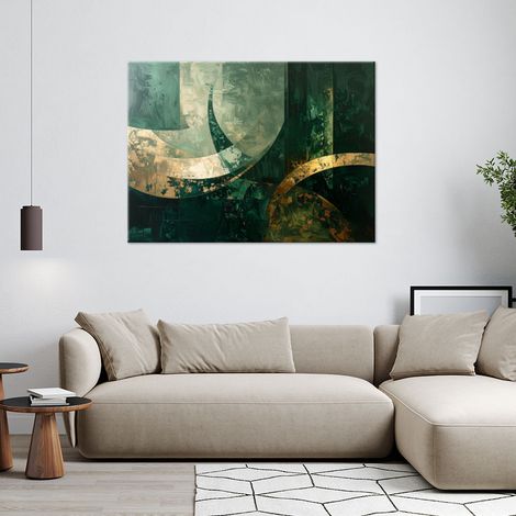 Wandbild Abstrakte Formen in grün 90x60 (1/4)