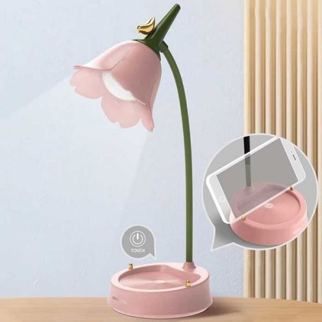 Lampe De Bureau - Lampe LED Tactile En Forme De Fleur - Protection Des Yeux Pour Lecture Et Étude - 1 Unité (1/4)