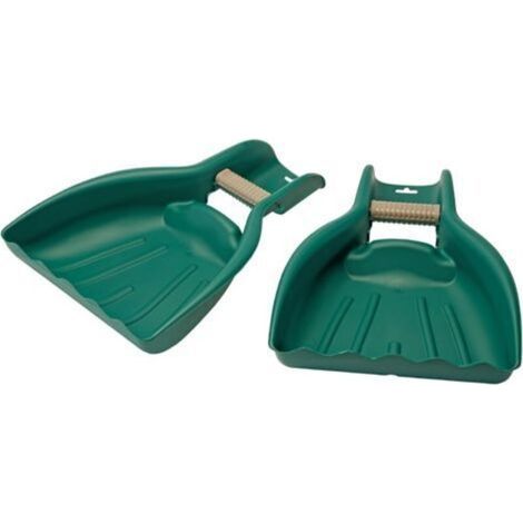 ALLIANDIS Outdoor Garden Rakes - for sweeping yards and collecting fallen leaves - 1 pair, green (1/5)