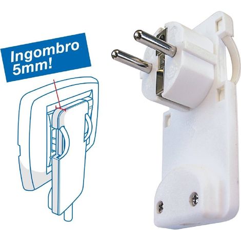 Spina Squadra Super Piatta Schuko 16A+T Bianca
