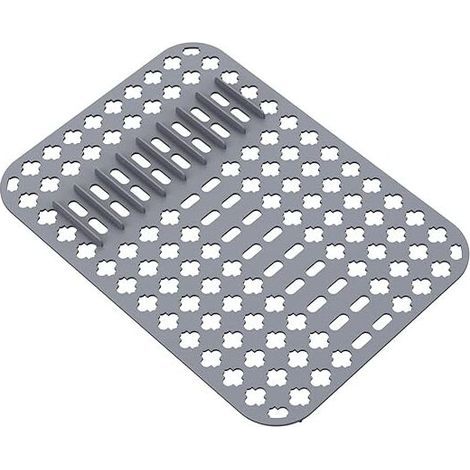 Stück Spülbeckenmatte, Silikon-Schutzmatte, 40 x 29 cm PVC-Küchenspülenmatte zum Schutz von Spülbecken und Waschbecken mit Abflusslöchern (Grau) (1/5)