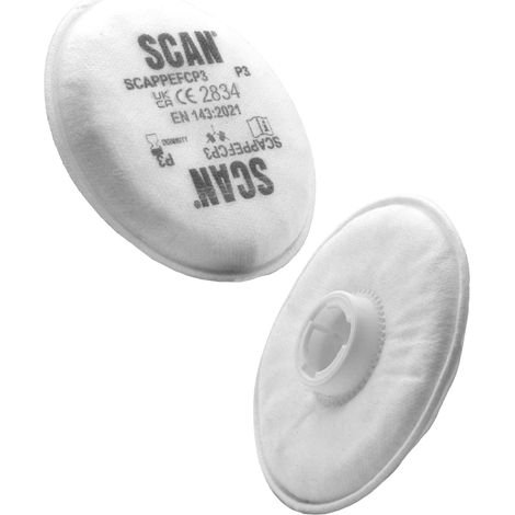 Scan FP200-3 Twin Half Mask P3 Particle Filter Cartridge (Pack of 2) SCAPPEFCP3