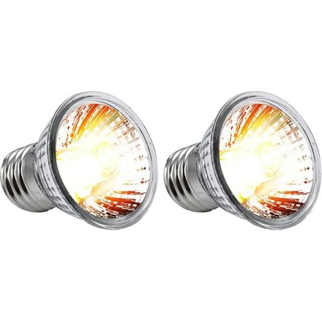 Lámpara calefactora para reptiles, luz UVB, bajo consumo, 25 W (2 unidades) (1/2)
