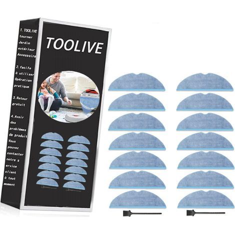 Lot de 14 serpillières en microfibre pour Roborock S7/S8 – Densité 30% supérieure – Lavables et réutilisables – Compatible aspirateurs robots (1/5)