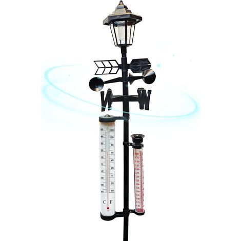 Station meteo solaire avec pluviometre et thermometre