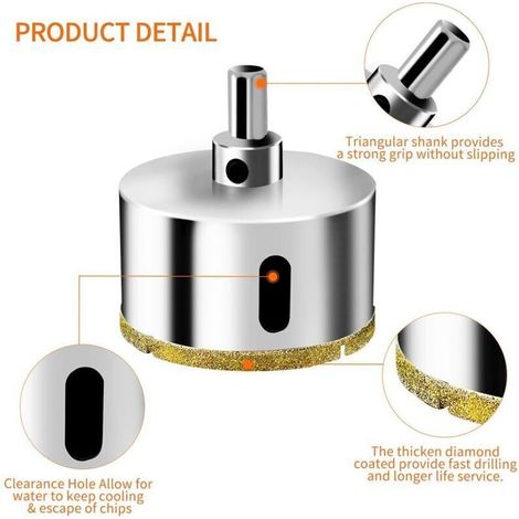 Scie cloche diamantée 30 mm avec forêt de guidage - Parfaite pour carrelage, verre, céramique, marbre et granit (1/3)