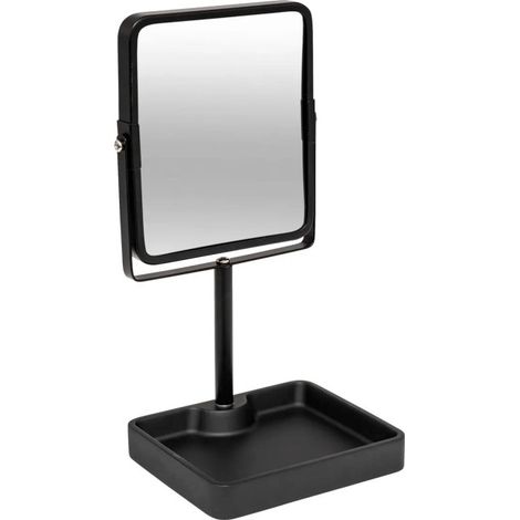 Miroir Pivotant sur Pied "Glass" 30cm Noir (1/3)