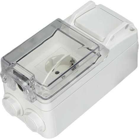 IP66 Deutsche wasserdichte Steckdose für den Garten, Wippschalter mit Abdeckung, 250V 16A, für den Außenbereich, wetterfestes Gehäuse. (1/5)