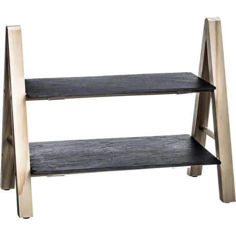 Serviteur À 2 Étages Chevalet "Ardoise" 28cm Noir