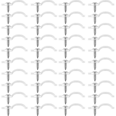 Clip de fixation Pour Bande Lumineuse 100 Supports de Fixation Clips pour LED Strip Light Vis Inclus Claire 10mm Wide Waterproof LED Strip