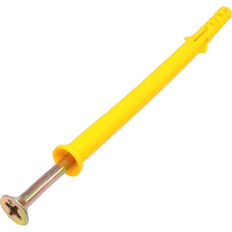Lot de 10 chevilles en plastique rainuré pour cloisons sèches - 8 x 120 mm - Avec vis - Assortiment de chevilles rainurées pour cloisons sèches (Φ8-120 mm, 10 pièces, M5 x 120 mm) (1/4)