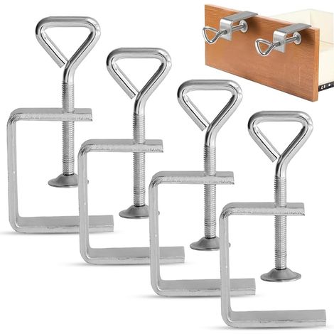 Set mit 4 Edelstahl-C-Klemmen – 50 mm – Kleine C-Klemme – Schraubklemme – Befestigungsklemme – Spannklemme für Festigkeit, Schweißen, Holzbearbeitung, Spannbereich (1/5)
