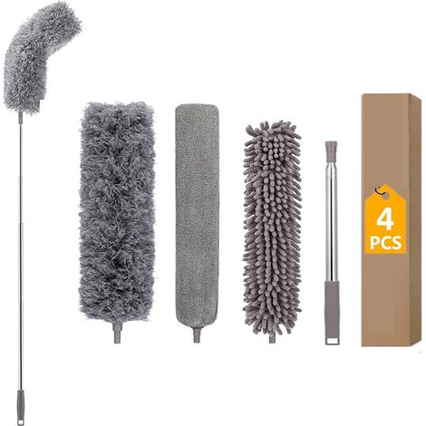 Manche télescopique lavable pour balai à poussière et balai d'angle pliable en microfibre (1/5)