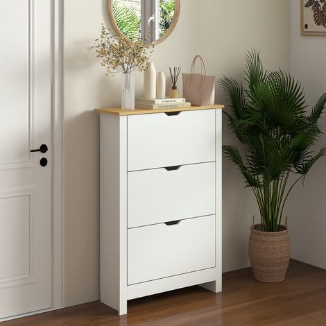 mobile contenitore scarpe 72x26x112 per ingresso bianco OKMYHOME (1/4)