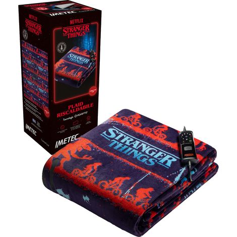 Imetec - CaldoPlaid Stranger Things XL Riscaldabile 180x140cm - Velvet Morbido, Termocromatica, 6 Temperature, Basso Consumo - RUN (1/4)