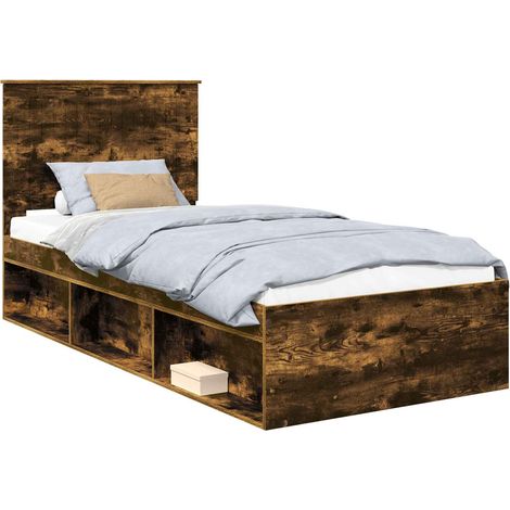 Maison Exclusive - Estructura de cama con cabecera Roble ahumado (1/5)