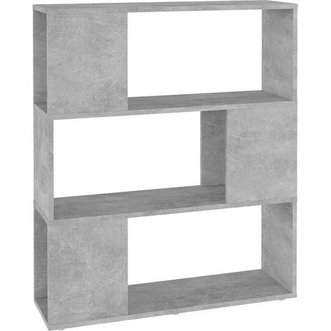 Maison Exclusive - Bücherregal Raumteiler Betongrau 80x24x94 cm H (1/5)