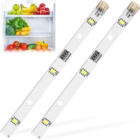 2 Bandeaux LED pour Réfrigérateur DC12V 2W, Lampe de Remplacement LED, Économe en Énergie,E349766 MDDZ 162A 1629348 (1/5)