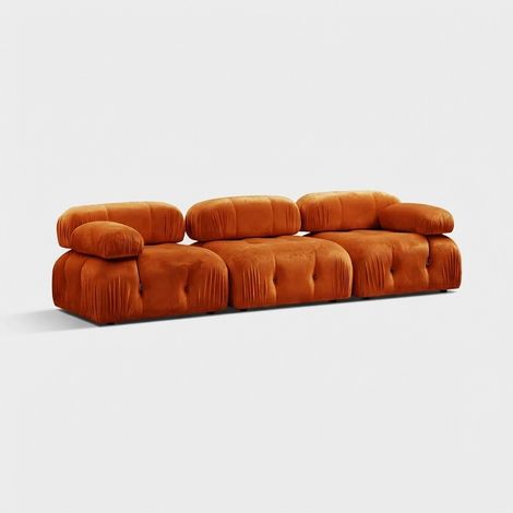 Modulares Sofa 4-Sitzer orangefarben aus Samt Bubble 3SV (1/5)