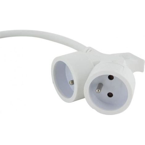 Chacon Verlängerung HO5VVF 3g1.5 5m Doppelkopf weiß (FR) (1/5)