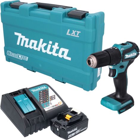 Taladro atornillador de percusión a batería Makita DHP 483 RG1K, 18 V, 40 Nm, sin escobillas + 1 batería de 6,0 Ah + cargador + maletín (1/5)