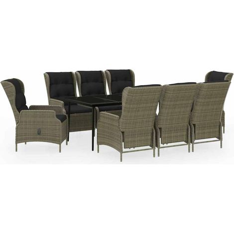 Maison Exclusive - Set da Pranzo da Giardino 9 pz Marrone (1/5)