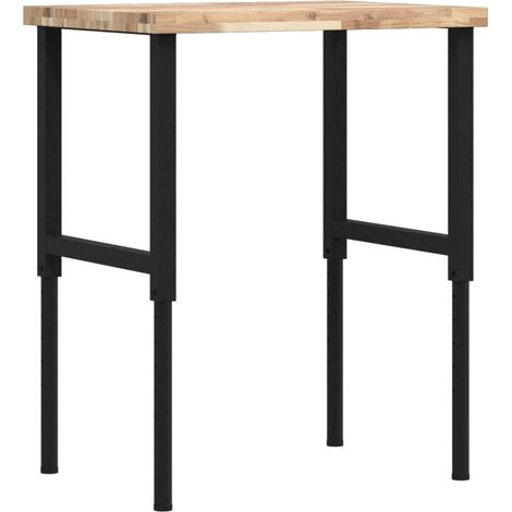 Établi 80x60x(73-99,5) cm bois de chêne massif rectangulaire (1/5)