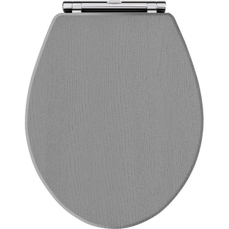 Old London Richmond Storm Grey Woodgrain Round Soft Close Toilet Seat - LOS299 (1/3)
