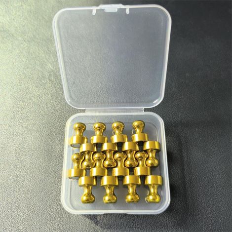 12 aimants réfrigérateur, punaises magnétiques, pinces aimantées pour frigo, tacks magnétiques, lot de 12, fixation aimantée, décoration cuisine, puissant, acier (1/4)