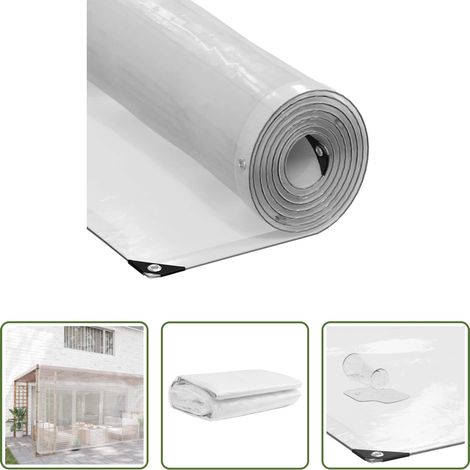 vidaXL Regen schützen -  Transparente Plane mit Ösen 5x12 m Polyethylen (1/5)