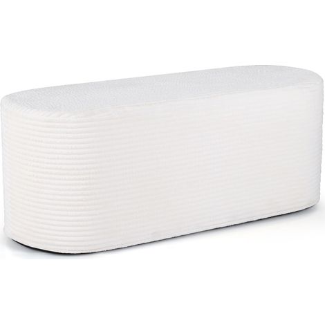 COSTWAY Pouf Imbottito 120 Cm, Panca Per Cambio Scarpe Imbottita, Sgabello Moderno, Cassapanca, Poggiapiedi, Tessuto Vellutato, Spugna Ad Alta Densità, Pouf I (1/5)
