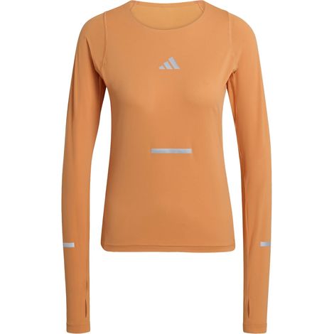 adidas ADI365 Damen-Laufshirt mit langen Ärmeln, orange, JY9753, Größe XXS (1/5)