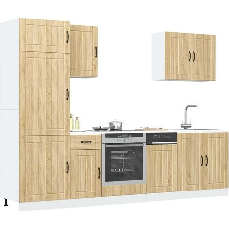 7-tlg. Küchenschrank-Set Lucca Sonoma-Eiche Holzwerkstoff vidaXL (1/5)