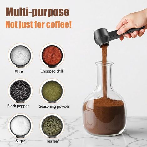 Cuchara medidora para café，2 en 1，2 unidades，15 g，Para café y cocina，Ideal para preparar café，hornear y dosificar suplementos (1/4)