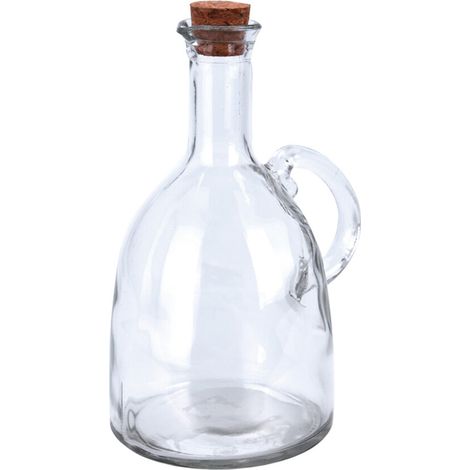 Set Oliera e Acetiera in vetro con manico ed imboccatura a tappo di sughero -2 bottiglie / 150 ml (1/4)