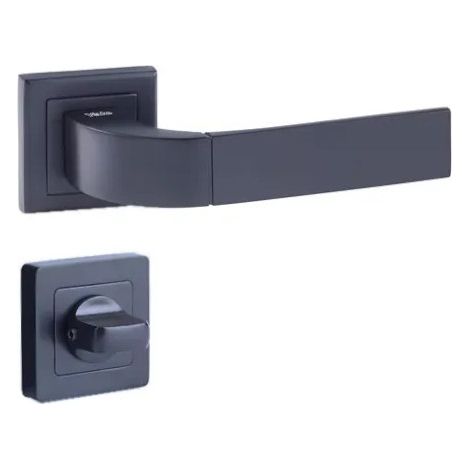 Türgriff quadratisch 7, schwarz, YALE Bologna, Knopfverriegelung