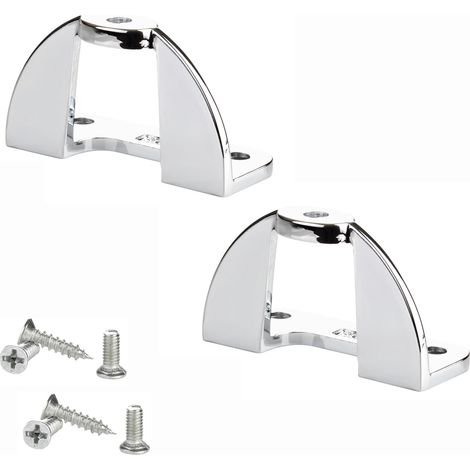 SOTECH 2er Set Möbelgriffadapter (45 x 19,5 x 26 mm, max. Türdicke 20 mm) schnelle Montage, Griffadapter inkl. Montagematerial für Faltschiebetüren, Chrom poliert (1/5)