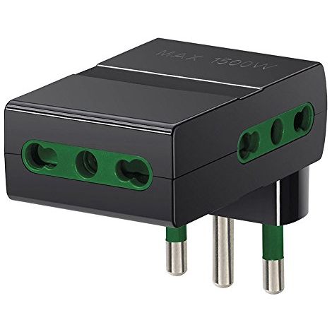 Vimar adattatatore multiplo 3 prese 16a nero ri.00311 (1/4)