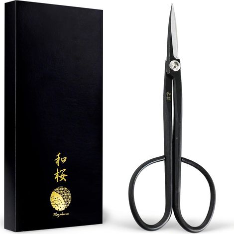 Ciseaux à Bonsaï Japonais, 210 mm, Sécateur et Outil Jardinage Élagage, Fabriqués au Japon, Modèle Twig Coupe-Brindilles Yasugi Noir (1/5)