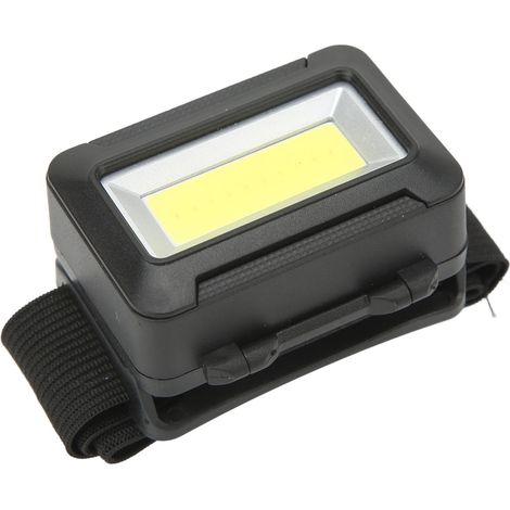 Ultrahelle COB-Stirnlampe, wasserdicht, batteriebetrieben, aus ABS, mit komfortablem Kopfband, ideal für Outdoor-Camping, schwarz. (1/4)