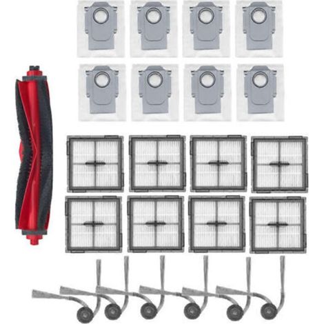 23 Teile für den Saugroboter Q10 PF / Q10 PF+: Seitenwalzenbürste, HEPA-Filter und Staubbeutel.