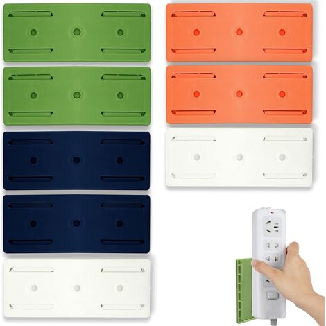 Fixateur de Prises de Bureau Autocollant, Support de Prises sans poinçon, Support Mural de qualité supérieure (8 PCS) (1/5)