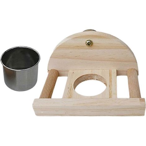 Ensemble de supports pour gamelles de cage pour perroquets, perchoir en bois, accessoires d'alimentation (1/4)